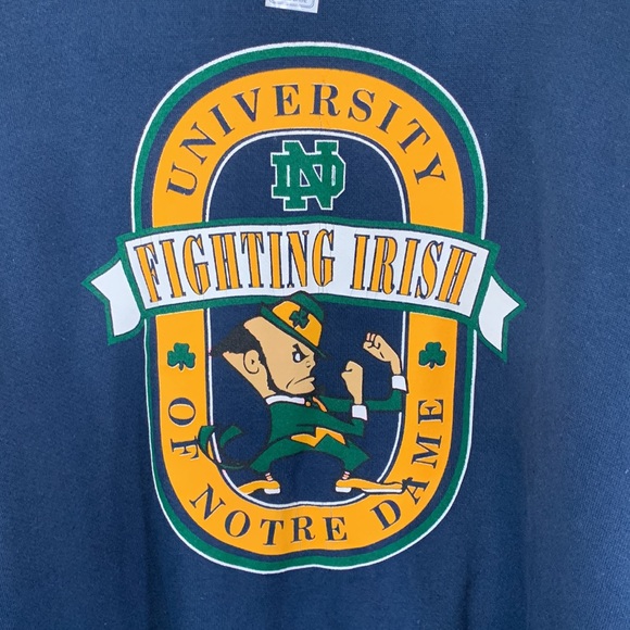 Galt Crew Vintage NWT NCAA University of Notre Dame Mens Size L Blue Sweatshirt - Picture 3 of 13